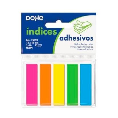 Dohe Índices Reposicionables 5 Tacos x 25 en Colores Neón Surtidos Dohe Índices Reposicionables 5 Tacos x 25 en Colores Neón Surtidos