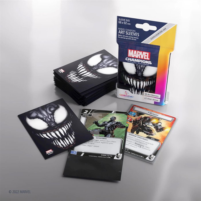 Gamegenic Fundas Oficiales Marvel Champions Venom, Mazo de Cartas Coleccionables, Protección de Cartas, Arte Ilustrado