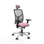 PIQUERAS Y CRESPO Silla de oficina Motilla con mecanismo Sincro/Traslack, Rosa y Gris