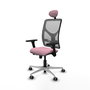 PIQUERAS Y CRESPO Silla de oficina Motilla con mecanismo Sincro/Traslack, Rosa y Gris