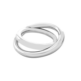 Calvin Klein Anillo de Dos Anillos Entrelazados en Acero Inoxidable Plateado T13