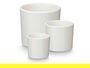 Ibergarden Set de 3 Macetas Cilíndricas de Arcilla, Blanco Mate, Tamaños: 14 cm (P), 17 cm (M), 22 cm (G) - Incluye Medidas Específicas