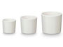 Ibergarden Set de 3 Macetas Cilíndricas de Arcilla, Blanco Mate, Tamaños: 14 cm (P), 17 cm (M), 22 cm (G) - Incluye Medidas Específicas