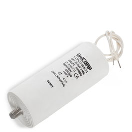 Condensador plástico 35 uF 250 Vac 10% 50/60 Hz con hilos de 200 mm