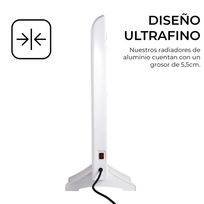 Yoevu - Radiador Eléctrico de Bajo Consumo 6 Potencias, Con WiFi, Alexa, Google Home, Mando a Distancia, Pantalla LED, Diseño de Pared