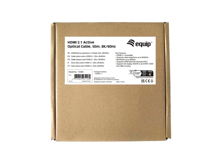 Equip Cable HDMI 2.1 Óptico Activo 8K/60Hz 50m