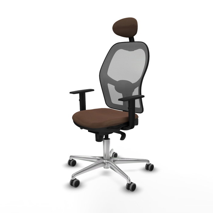 PIQUERAS Y CRESPO Silla de oficina Jorquera con mecanismo Sincro, Tela Marrón y Malla Gris PIQUERAS Y CRESPO Silla de oficina Jorquera con mecanismo Sincro, Tela Marrón y Malla Gris