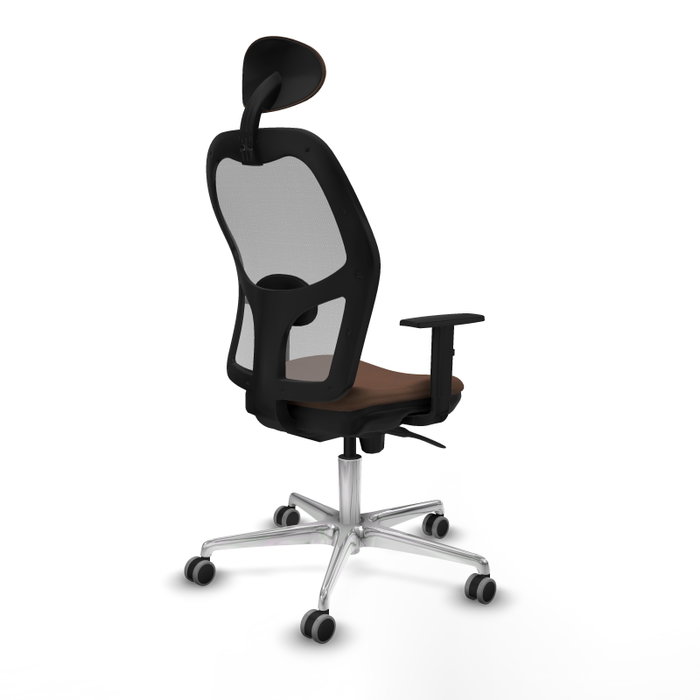 PIQUERAS Y CRESPO Silla de oficina Jorquera con mecanismo Sincro, Tela Marrón y Malla Gris PIQUERAS Y CRESPO Silla de oficina Jorquera con mecanismo Sincro, Tela Marrón y Malla Gris