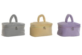 DKD Home Decor Surtido de 3 Neceseres de Poliéster URBAN 24 en Gris, Amarillo y Lila