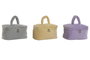 DKD Home Decor Surtido de 3 Neceseres de Poliéster URBAN 24 en Gris, Amarillo y Lila