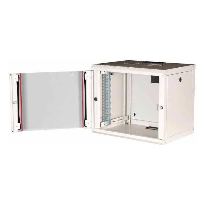 EQUIP EPM-09-6045-G-CBAA Bastidor de Pared 9HE, Puerta de Cristal, 600x450 mm, Gris Claro, con Rieles y Kit de Montaje