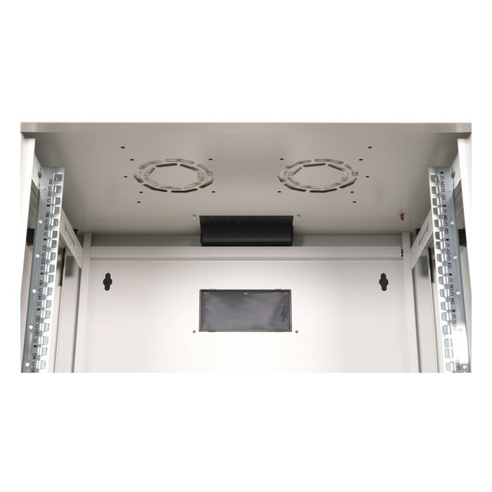 EQUIP EPM-09-6045-G-CBAA Bastidor de Pared 9HE, Puerta de Cristal, 600x450 mm, Gris Claro, con Rieles y Kit de Montaje