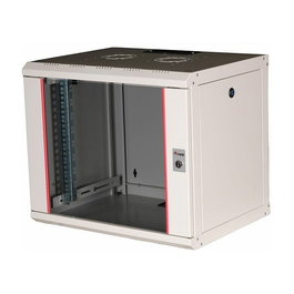 EQUIP EPM-09-6045-G-CBAA Bastidor de Pared 9HE, Puerta de Cristal, 600x450 mm, Gris Claro, con Rieles y Kit de Montaje