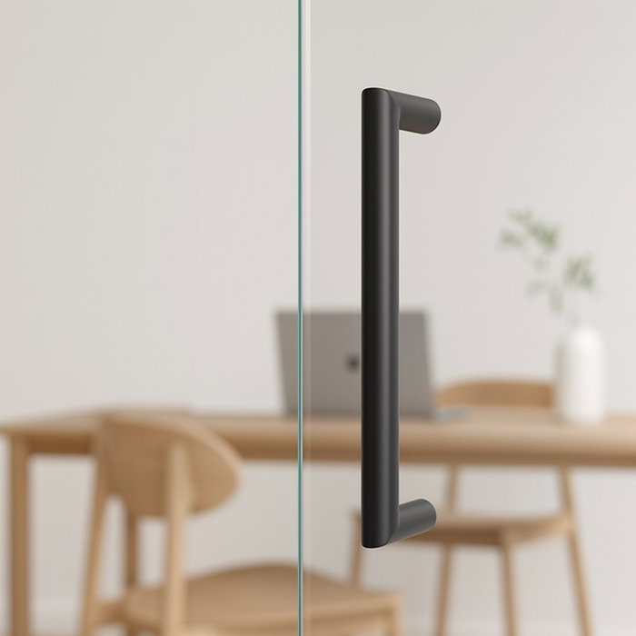 Jandel Manillon Sion Ø25 C300 L325 Inox Negro con Kit Fijación