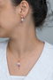 Heliophilia Silver NRZ99361 Conjunto Collar y Pendientes Plata de Ley 925 Baño Oro Rosa con Circonita