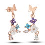 Heliophilia Silver NRZ99361 Conjunto Collar y Pendientes Plata de Ley 925 Baño Oro Rosa con Circonita