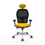 PIQUERAS Y CRESPO Silla de oficina Jorquera con mecanismo Sincro/Traslack, Amarillo y Negro