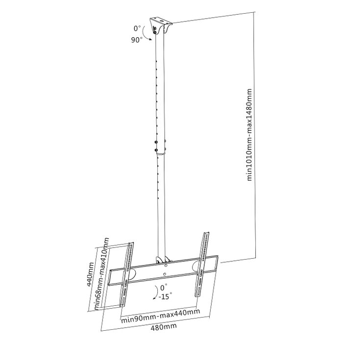 InLine Soporte de techo para LED/LCD/Plasma 32-55 pulgadas InLine Soporte de techo para LED/LCD/Plasma 32-55 pulgadas