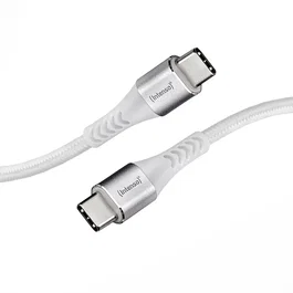 Intenso Cable USB-C to USB-C 1.5M/7901002 - Cable USB-C Nylon 1.5m, 60W PD 3.0, 480Mbit/s, Blanco