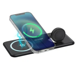 Celly MAGFOLD2IN1 Cargador inalámbrico Negro para Smartphone y Reloj inteligente, USB Interior