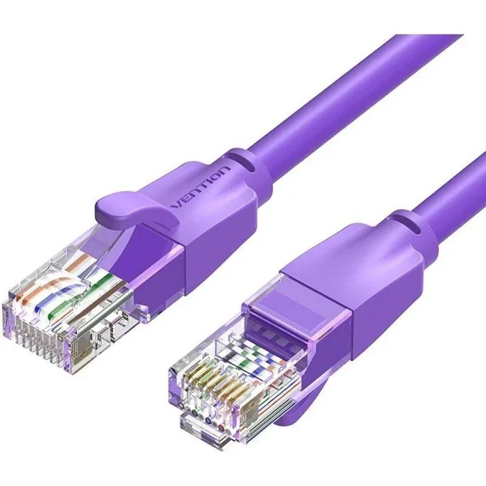 Vention IBEVH Cable Ethernet RJ45 UTP Cat.6, 1 Metro, Color Morado, Blindado PVC, Conectores Chapados en Oro, 1000 Mbps para Juego y Streaming Estable