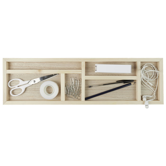 Home Deco Factory Bandeja Organizador Escritorio Natural 52x15x6 cm