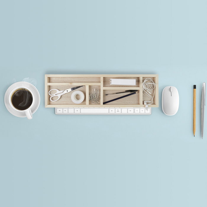 Home Deco Factory Bandeja Organizador Escritorio Natural 52x15x6 cm