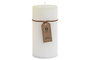 DKD Home Decor Vela Pilar Rayada Blanca con Aroma a Algodón