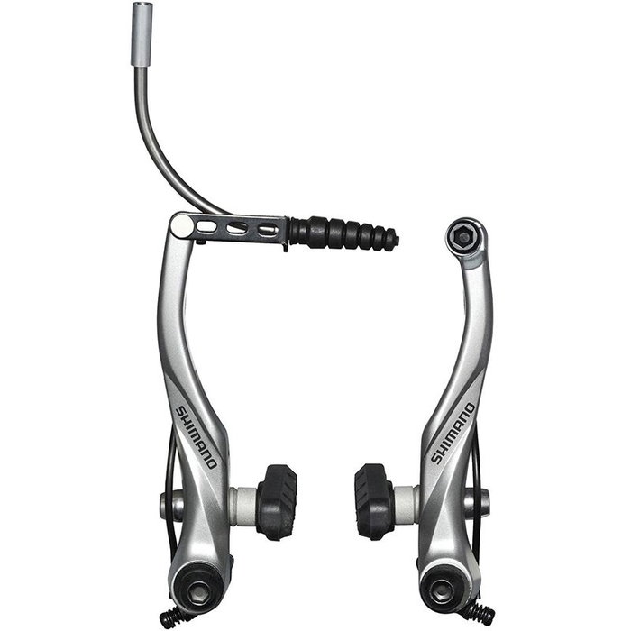 Shimano Puente de Freno Delantero BR-T4000 V-Brake Alivio Plata con Zapatas S65T para BTT Mecánico Shimano Puente de Freno Delantero BR-T4000 V-Brake Alivio Plata con Zapatas S65T para BTT Mecánico