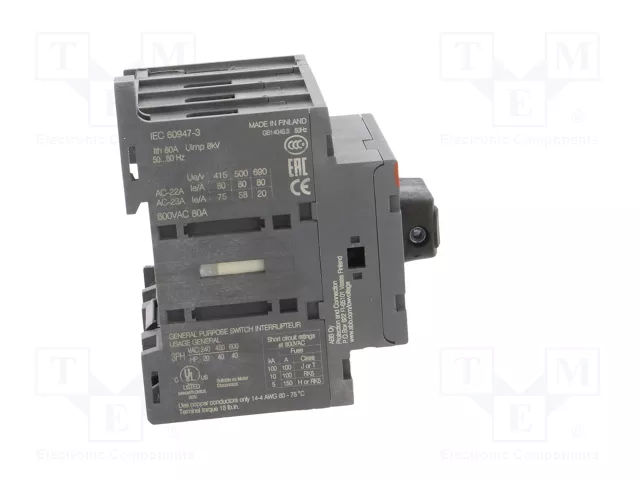 ABB Interruptor de aislamiento OT 4 polos 80A ABB Interruptor de aislamiento OT 4 polos 80A