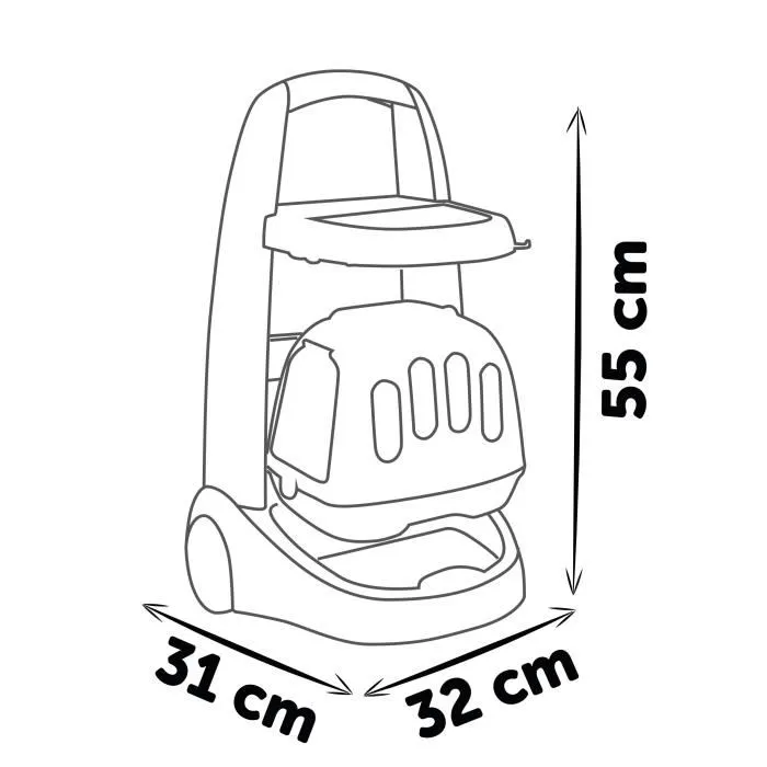 Smoby Carrito Veterinario de Juguete con Ruedas y Accesorios: Jeringa, Termómetro, Estetoscopio, Tijera para Niños Smoby Carrito Veterinario de Juguete con Ruedas y Accesorios: Jeringa, Termómetro, Estetoscopio, Tijera para Niños