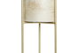 DKD Home Decor Portavelas de Cristal y Metal Desgastado Bicolor y Dorado