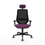 PIQUERAS Y CRESPO Silla de oficina Mardos con mecanismo Sincro, Morado y Negro