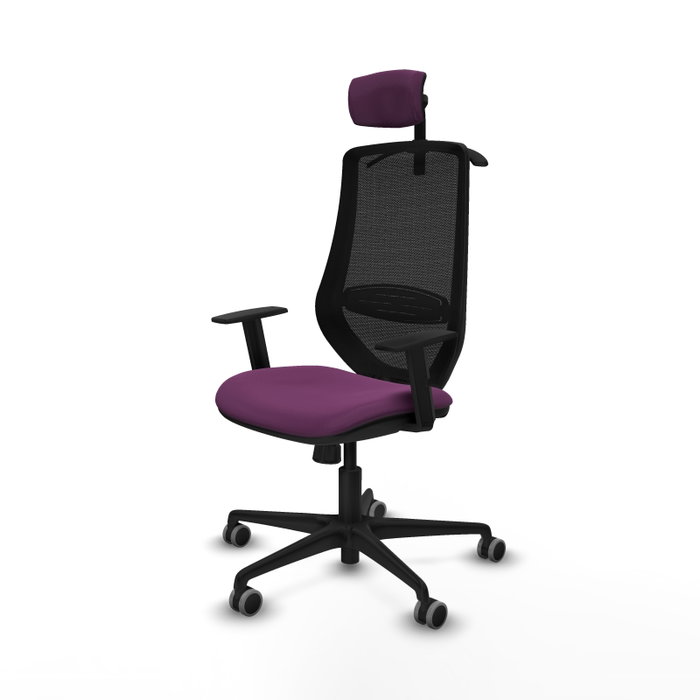 PIQUERAS Y CRESPO Silla de oficina Mardos con mecanismo Sincro, Morado y Negro