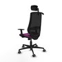 PIQUERAS Y CRESPO Silla de oficina Mardos con mecanismo Sincro, Morado y Negro