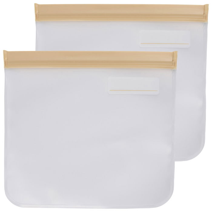 Day Juego de 2 Bolsas Conservar Reutilizables Herméticas con Cierre Zip, PEVA, Medidas 23x21 cm, Colores Surtidos