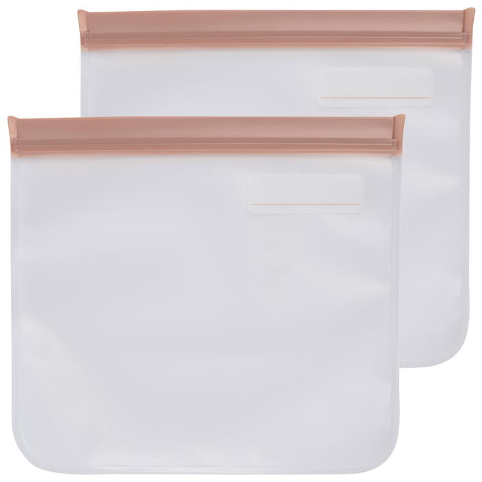 Day Juego de 2 Bolsas Conservar Reutilizables Herméticas con Cierre Zip, PEVA, Medidas 23x21 cm, Colores Surtidos