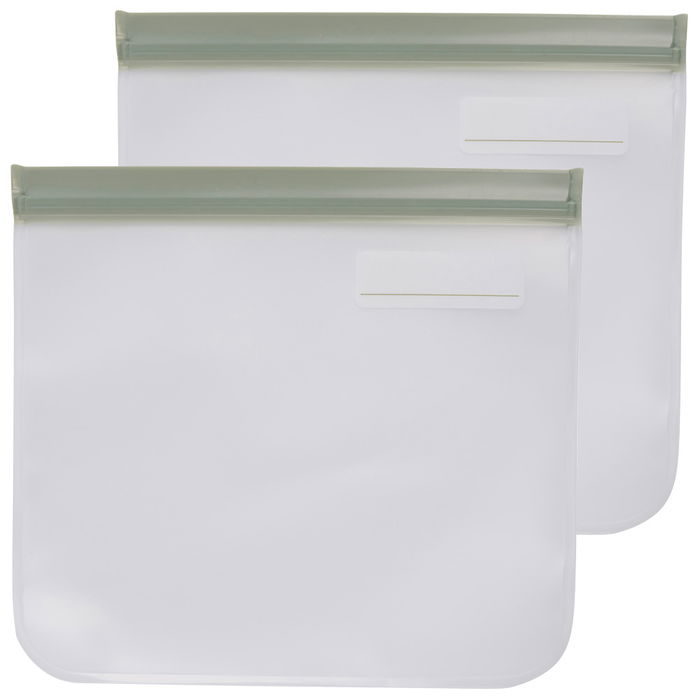 Day Juego de 2 Bolsas Conservar Reutilizables Herméticas con Cierre Zip, PEVA, Medidas 23x21 cm, Colores Surtidos