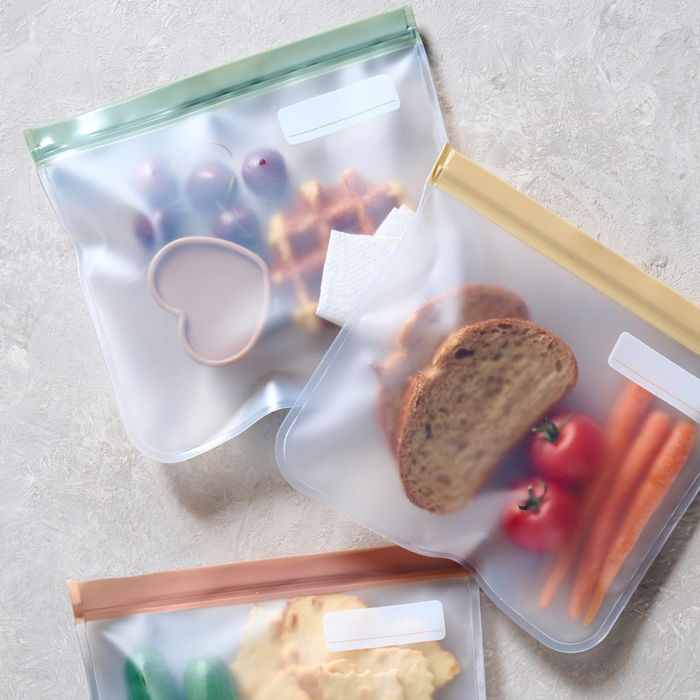 Day Juego de 2 Bolsas Conservar Reutilizables Herméticas con Cierre Zip, PEVA, Medidas 23x21 cm, Colores Surtidos