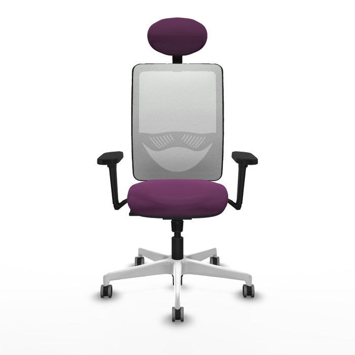 PIQUERAS Y CRESPO Silla de oficina Zulema con mecanismo Sincro, Morado y Blanco