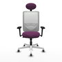 PIQUERAS Y CRESPO Silla de oficina Zulema con mecanismo Sincro, Morado y Blanco