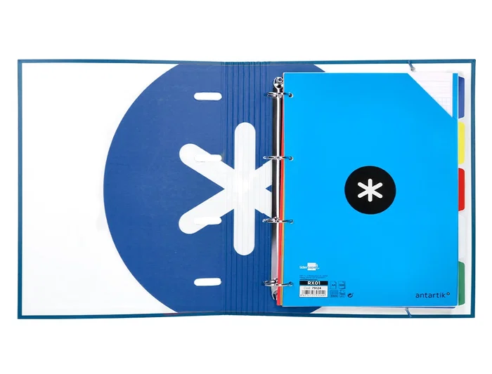 Antartik Carpeta con Recambio A4, 4 Anillas 40mm Redondas, Cuadro 5mm, 90gr, Azul Marino Antartik Carpeta con Recambio A4, 4 Anillas 40mm Redondas, Cuadro 5mm, 90gr, Azul Marino