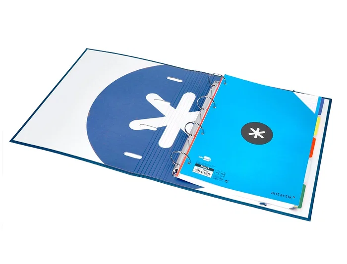 Antartik Carpeta con Recambio A4, 4 Anillas 40mm Redondas, Cuadro 5mm, 90gr, Azul Marino Antartik Carpeta con Recambio A4, 4 Anillas 40mm Redondas, Cuadro 5mm, 90gr, Azul Marino