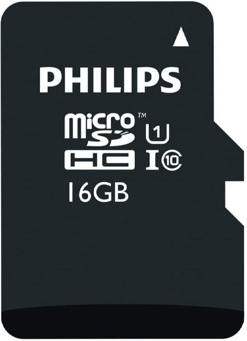 PHILIPS Tarjeta micro sd 16gb clase 10, tarjeta de memoria microsd para moviles, camaras, drones, drones