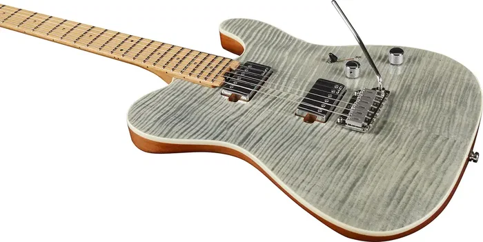 Eko Tero 801 Musa Guitarra Eléctrica - Grey Flamed Eko Brillante 6 Cuerdas Cuerpo Aliso Tapa Arce Flameado