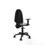 Silla de oficina Aýna con mecanismo Asincro tapizada con Similpiel color Blanco. Equipada con Base poliamida negra, Brazos 1D y Ruedas de parqué