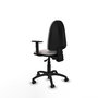 Silla de oficina Aýna con mecanismo Asincro tapizada con Similpiel color Blanco. Equipada con Base poliamida negra, Brazos 1D y Ruedas de parqué