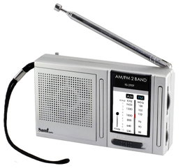 SAMI Radio AM/FM Pequeña Portátil con Funda Protectora y Auricular, Ideal para Viajes y Exteriores