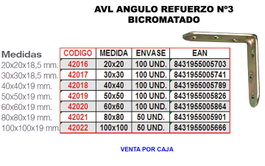 AVL Escuadra de ángulo refuerzo bicromatado 20x20 mm