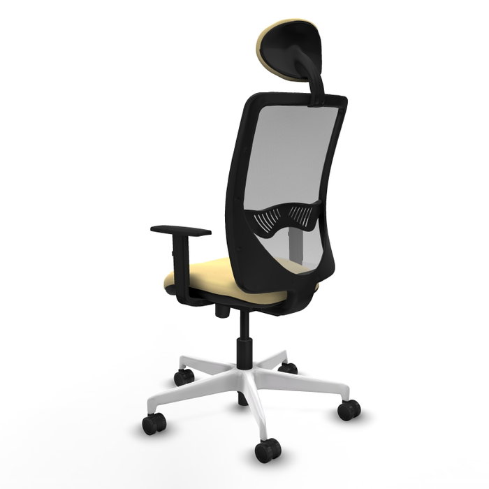 PIQUERAS Y CRESPO Silla de oficina Zulema con mecanismo Sincro/Traslack, Crema y Gris